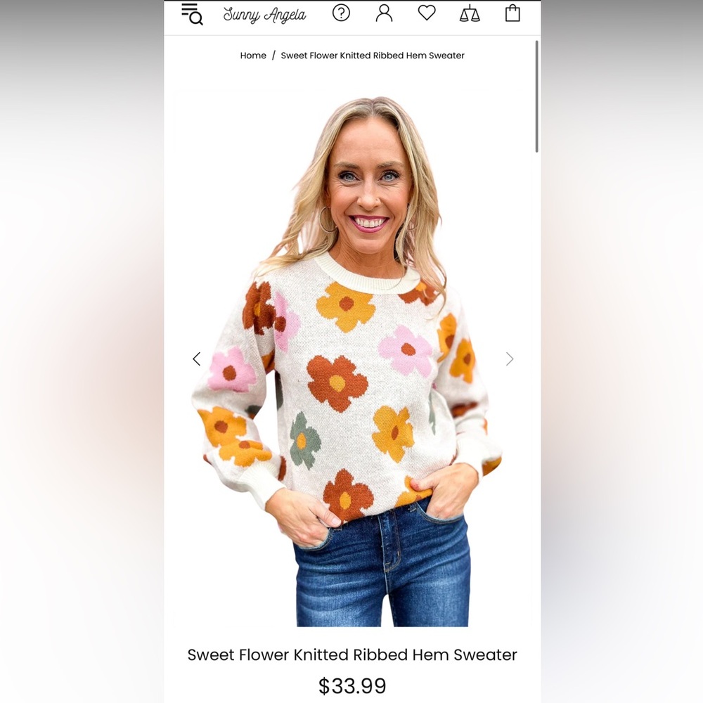 Floral Patterned Women's Sweater